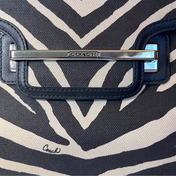 Coach Taylor Zebra Flap Satchel - Picture 2 of 14